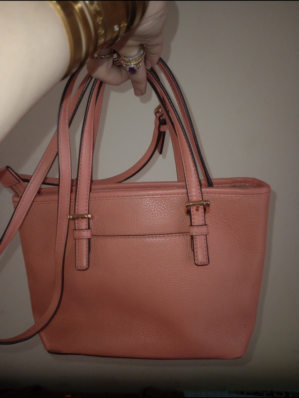 Michael Kors Pebbled Sherbert XS Carryall Tote with Gold Hardware - Picture 2 of 13